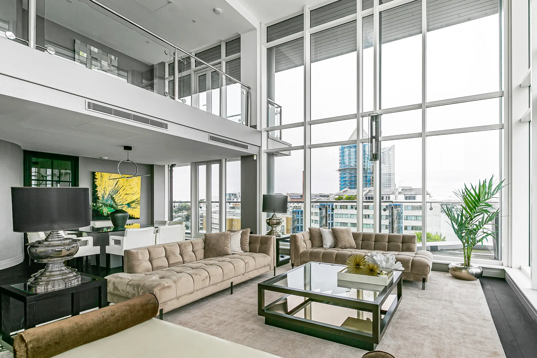 Two-Story Penthouse with Panoramic River Thames and City Views